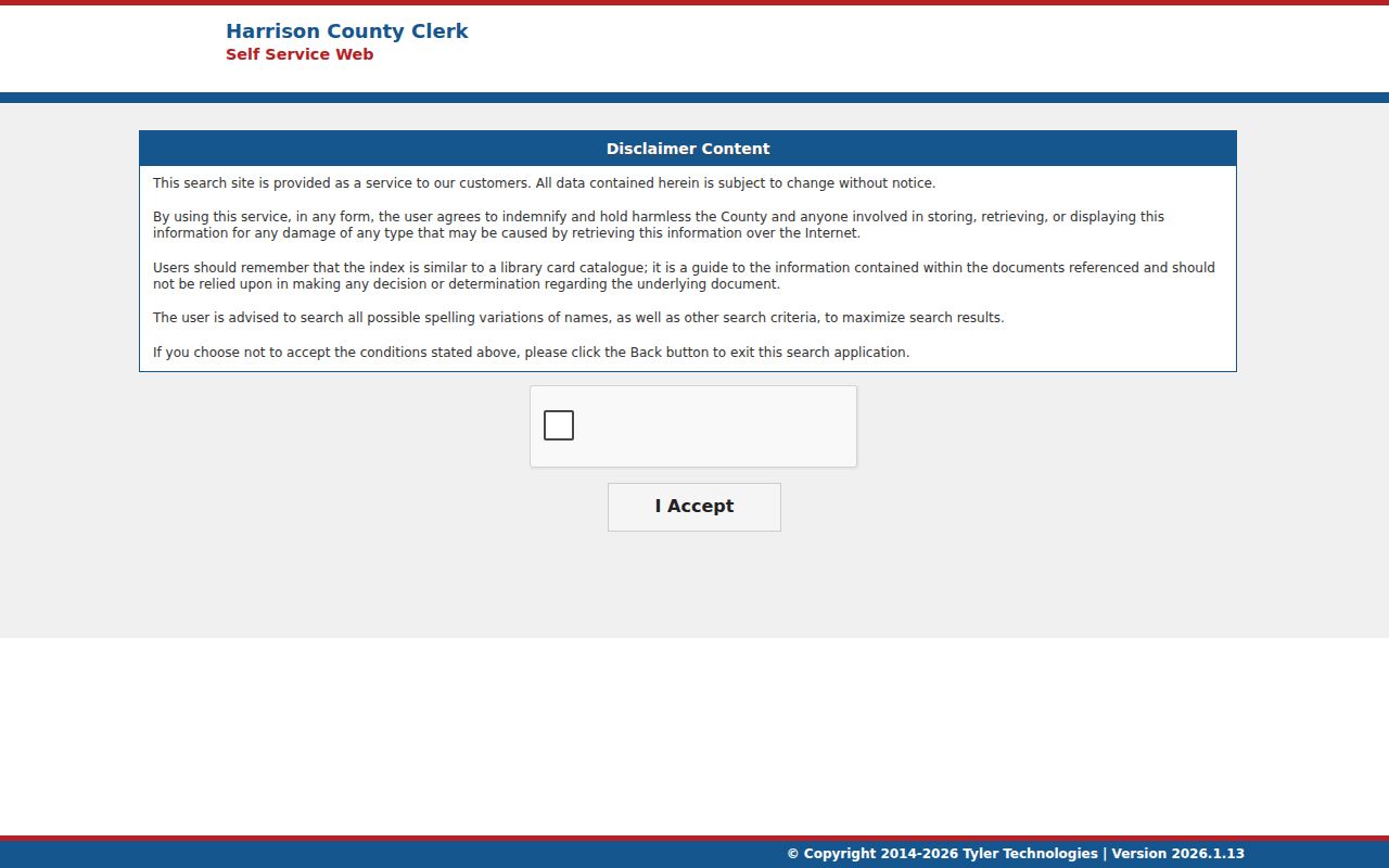 Marshall previous residents county records index disclaimer