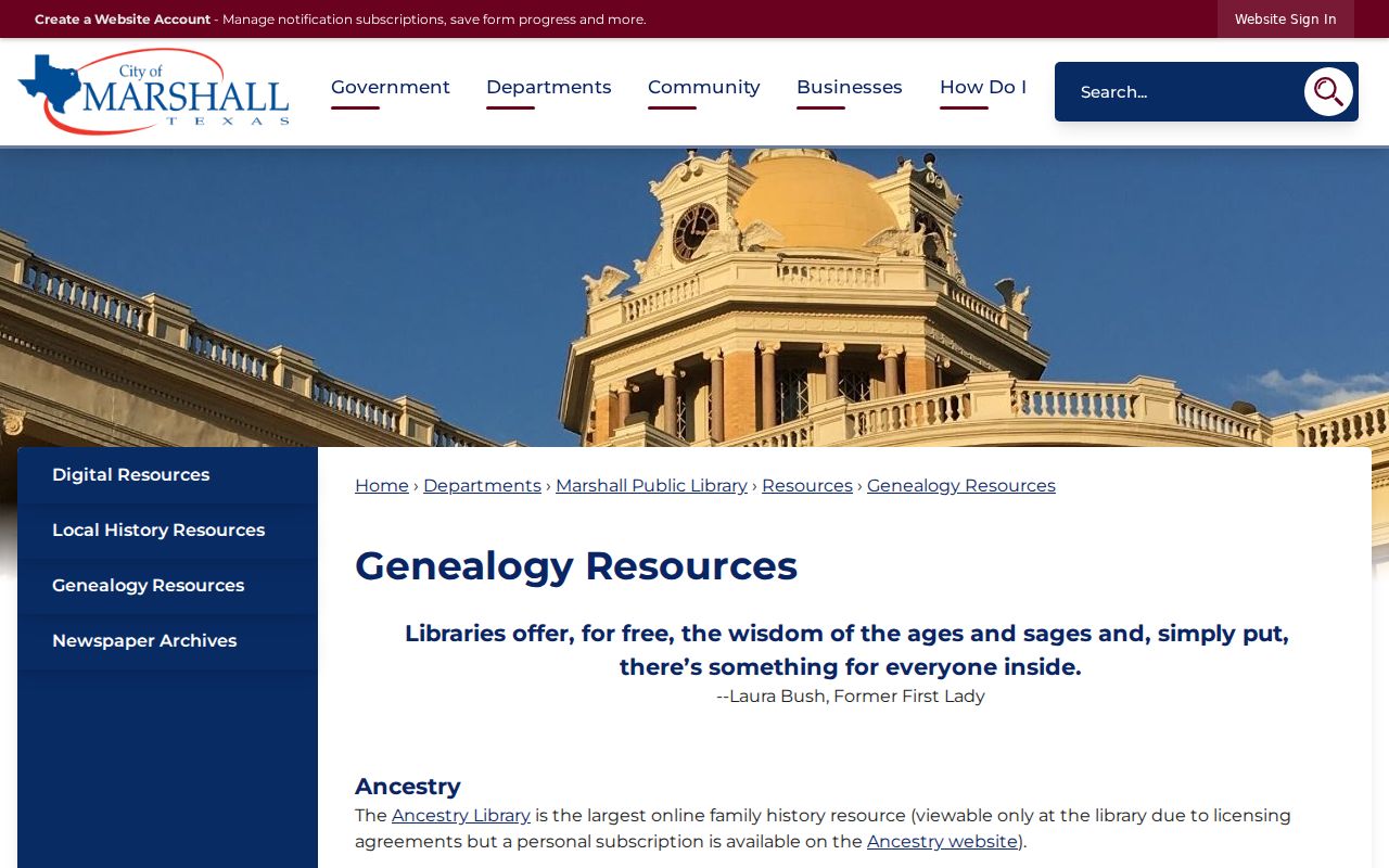 Marshall city directory genealogy resources at Marshall Public Library