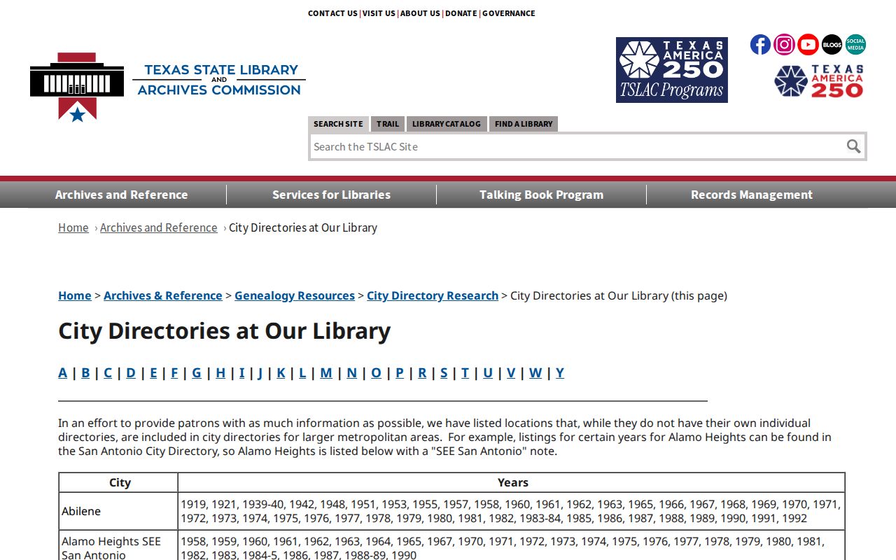 Marshall city directory listing in the Texas State Library collection